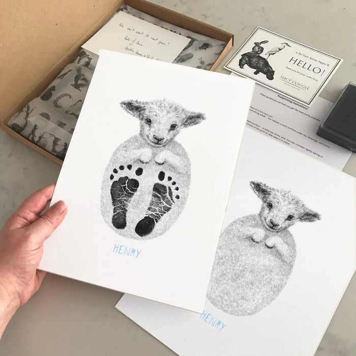 Personalised Baby Lamb Footprint Kit