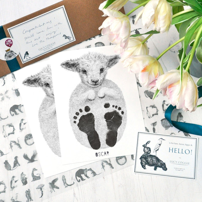 Personalised Baby Lamb Footprint Kit