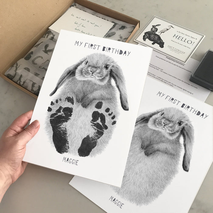 my first birthday baby rabbit footprint kit