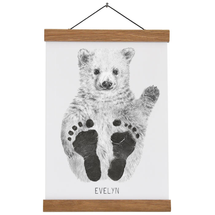Personalised Baby Polar Bear Footprint Kit