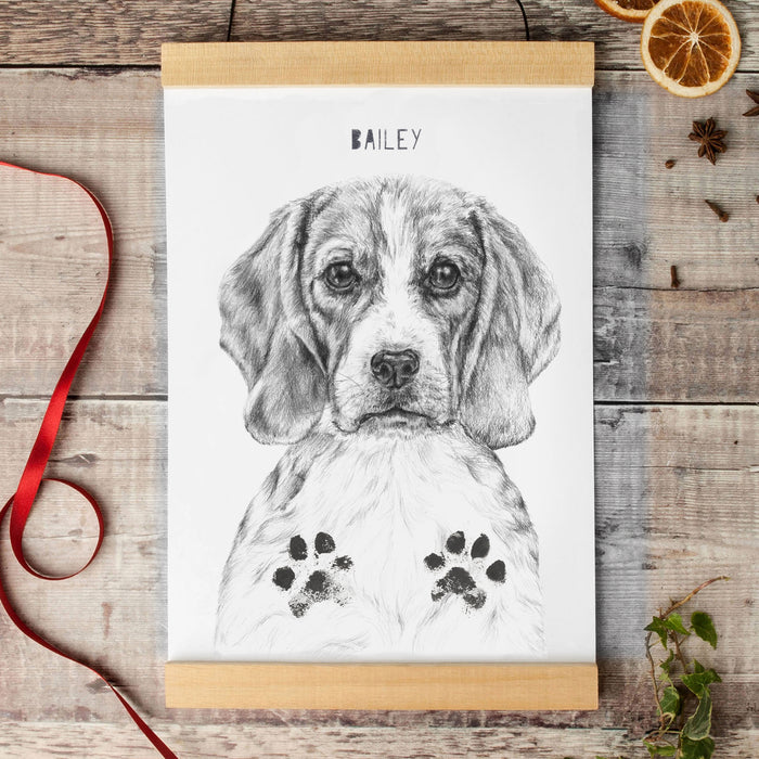 Personalised Beagle Paw Print Keepsake Kit