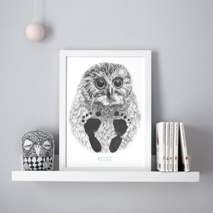 Personalised Baby Owl Footprint Kit