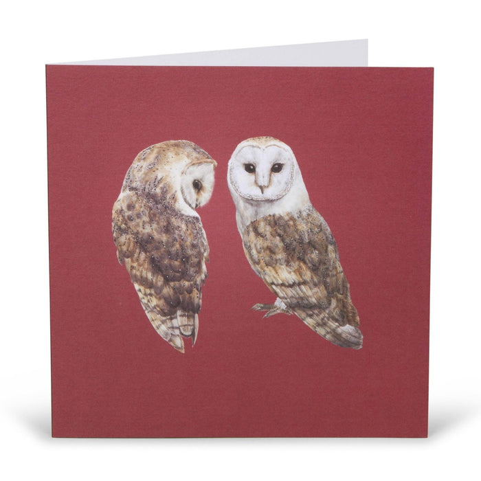 Pair of Barn Owls Card-Lucy Coggle