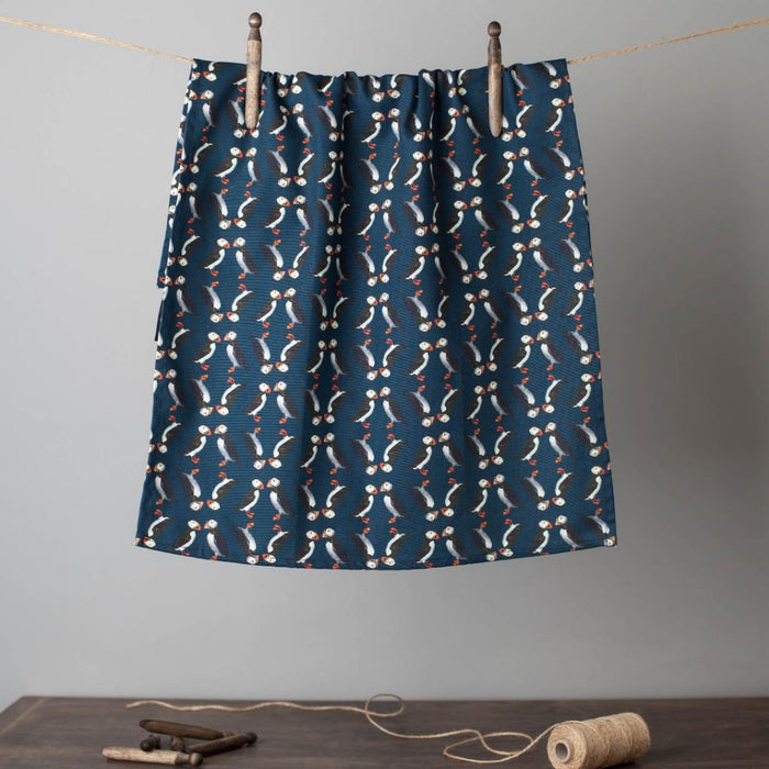 Pair of Puffins Tea Towel-Lucy Coggle