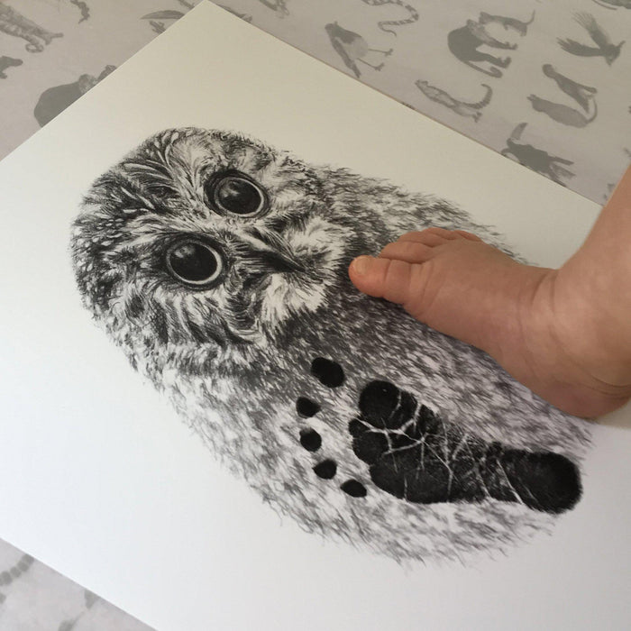 Personalised Baby Owl Footprint Kit-Lucy Coggle