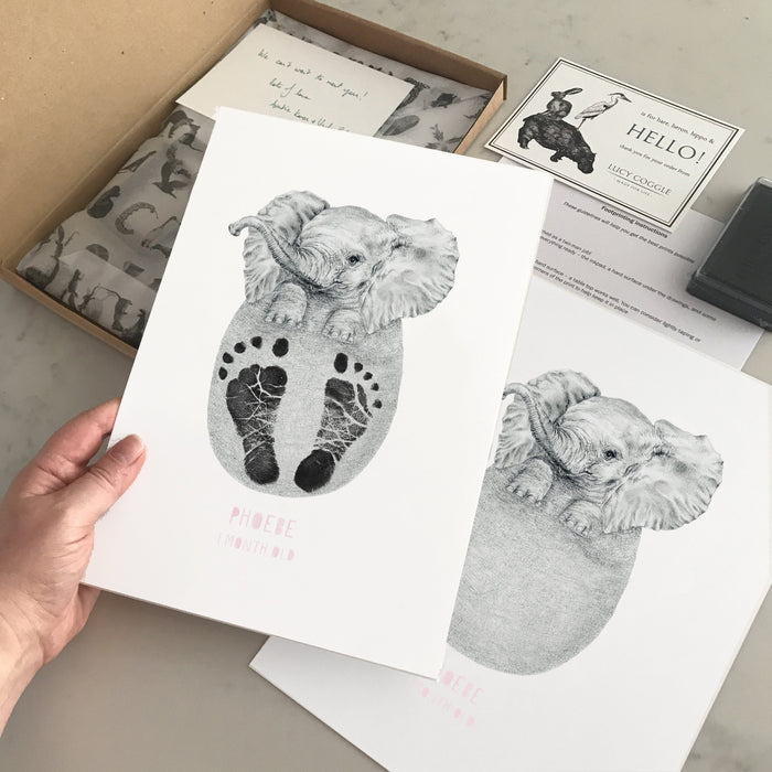 Personalised Baby Elephant Footprint Kit