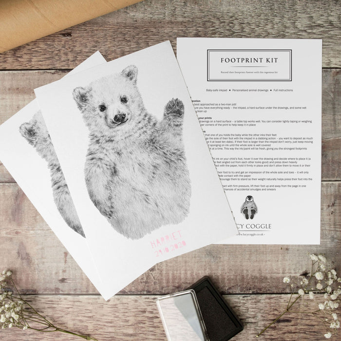 Personalised Baby Polar Bear Footprint Kit