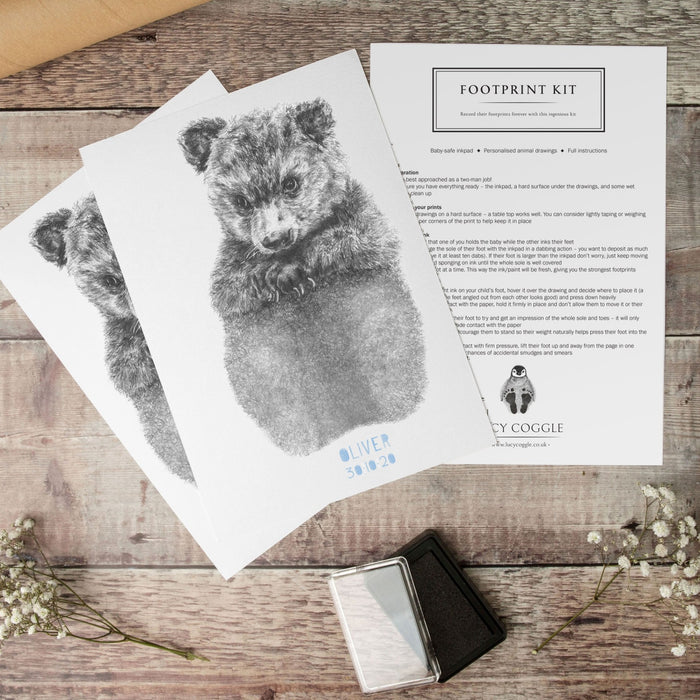 Personalised Baby Bear Footprint Kit