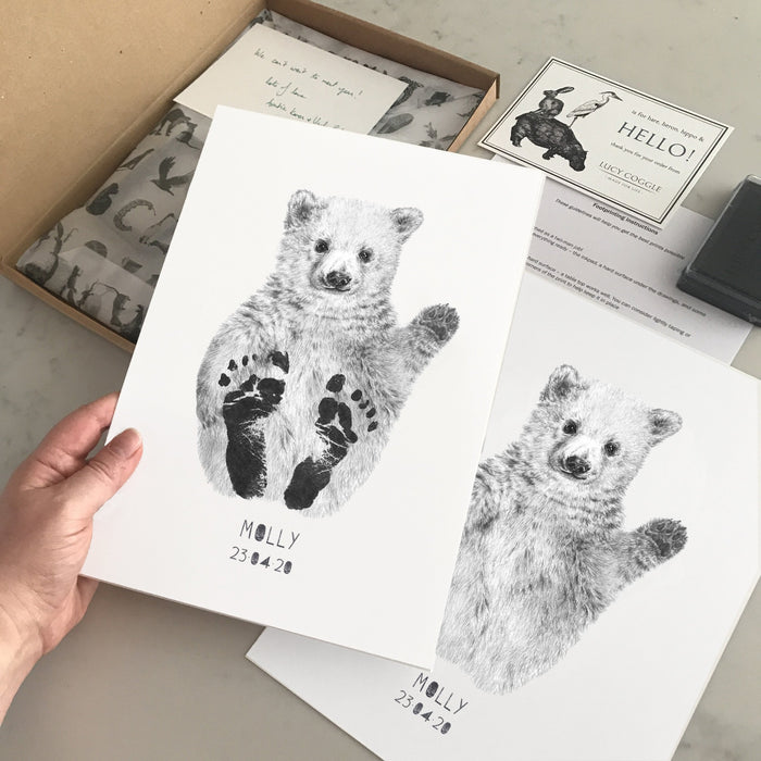 Personalised Baby Polar Bear Footprint Kit