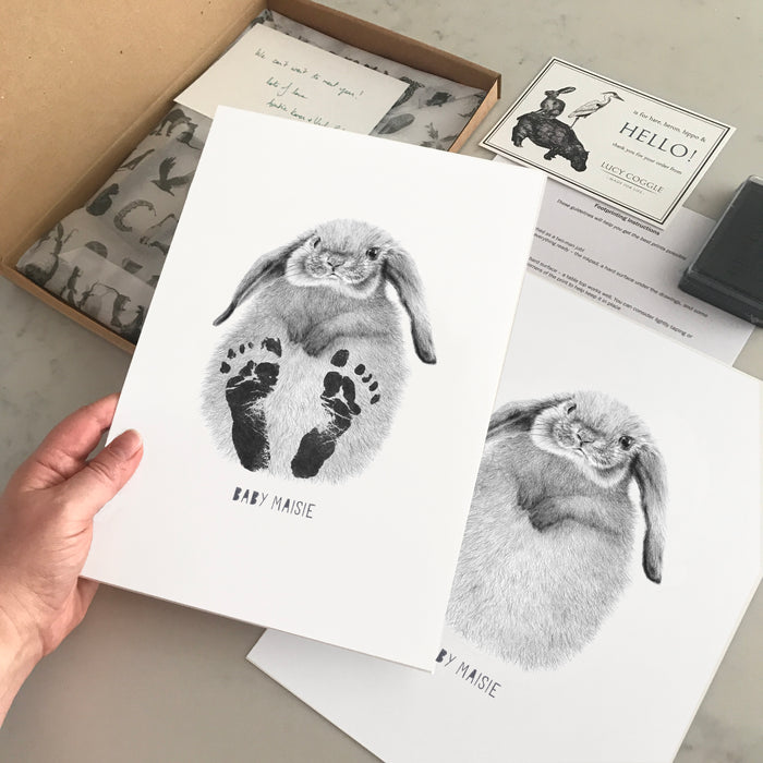 Personalised Baby Rabbit Footprint Kit