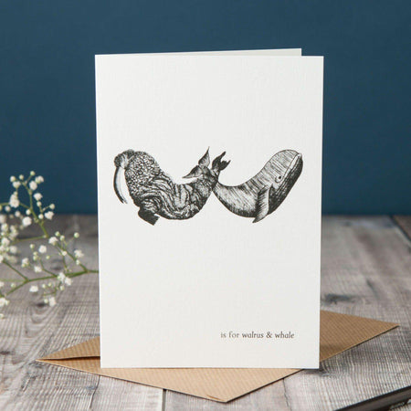 W is for Whale and Walrus Card-Lucy Coggle