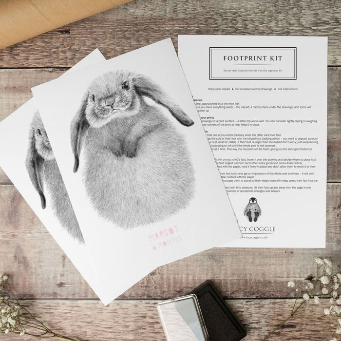 Personalised Baby Rabbit Footprint Kit