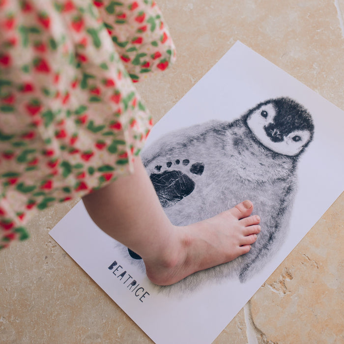 Personalised Baby Penguin Footprint Kit