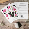 January birth month flower carnation footprint kit  two personalised prints and a baby safe inkpad