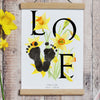 March birth month flower Daffodil footprint kit framed