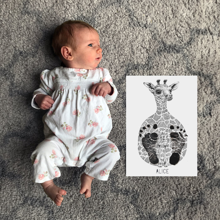 Personalised Baby Giraffe Footprint Kit