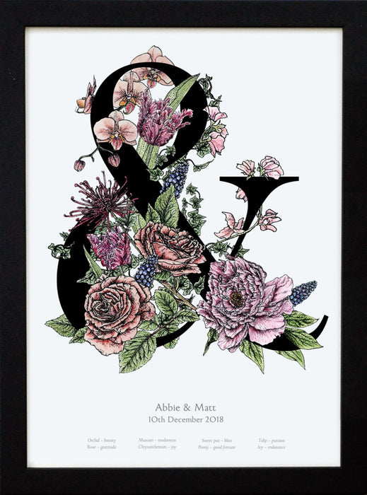 Ampersand & Abundance personalised botanical flower print