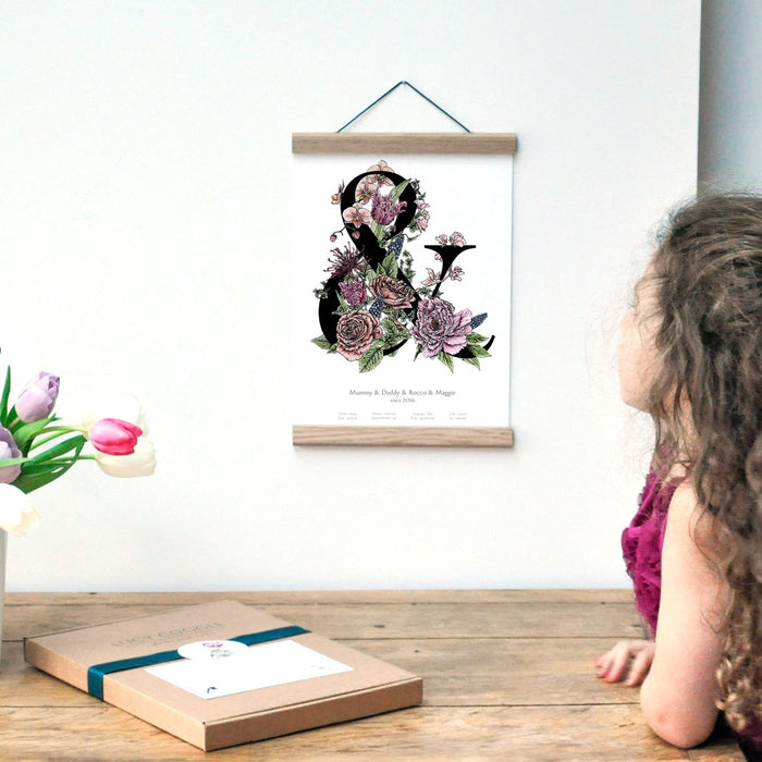 Ampersand & Abundance personalised botanical flower print