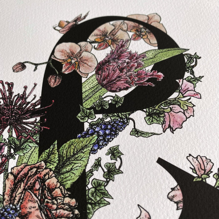 Ampersand & Abundance personalised botanical flower print