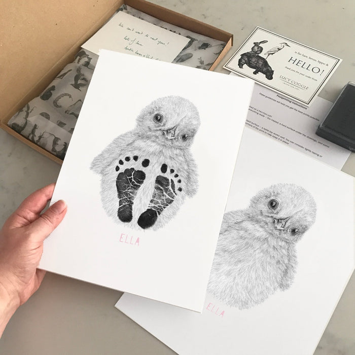 Personalised Baby Chick Footprint Kit