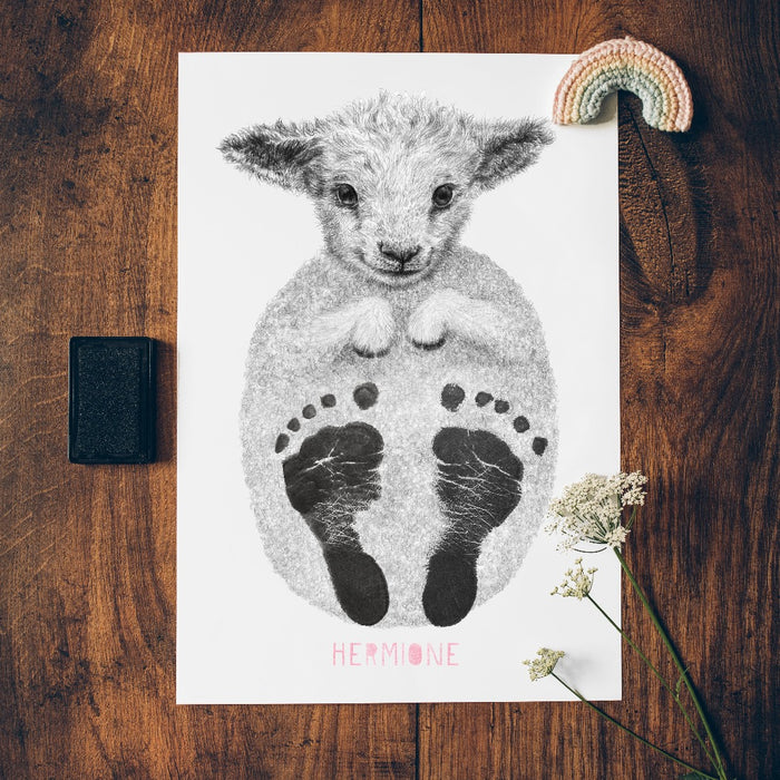 Personalised Baby Lamb Footprint Kit