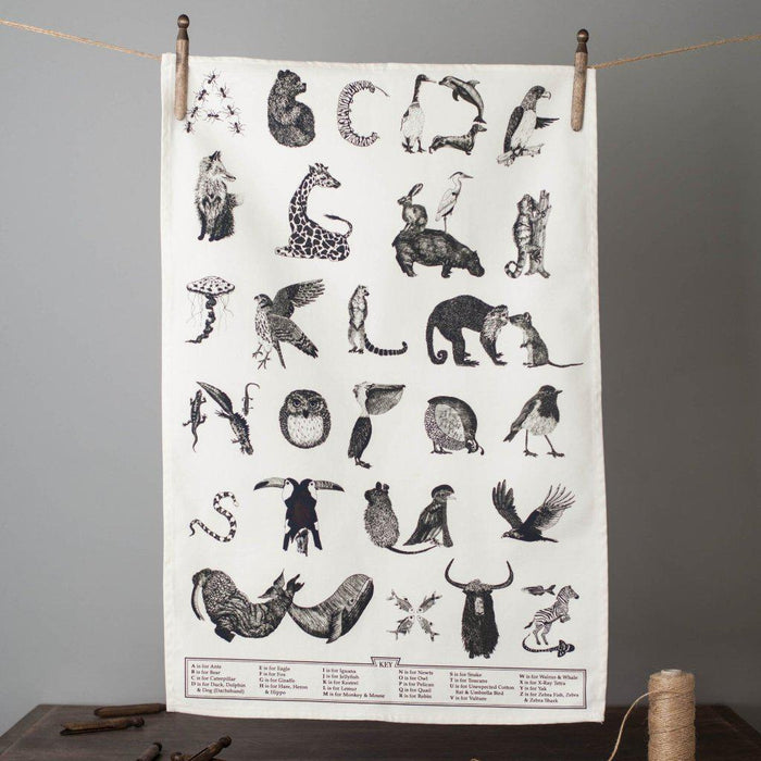 Animal Alphabet Tea Towel-Lucy Coggle