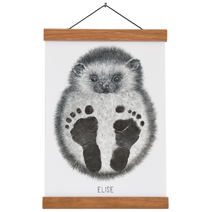 Personalised Baby Hedgehog Footprint Kit