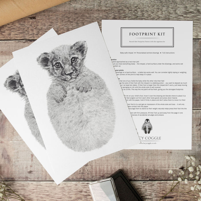 Personalised Baby Lion Footprint Kit