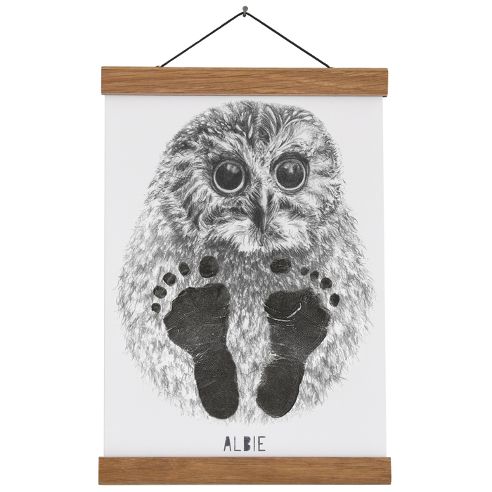 Personalised Baby Owl Footprint Kit