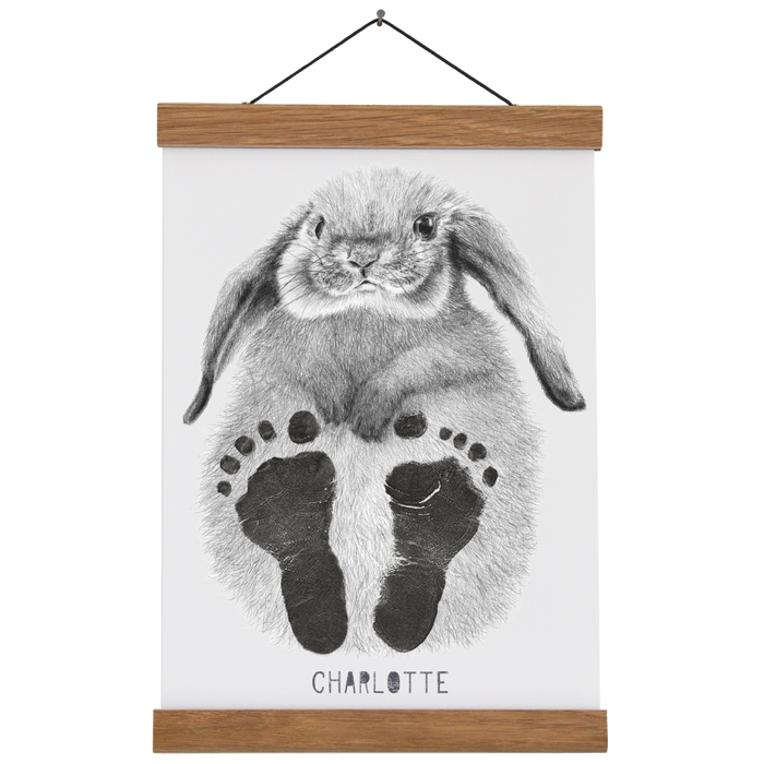 Personalised Baby Rabbit Footprint Kit