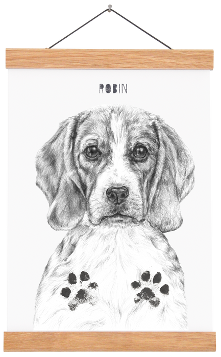 Personalised Beagle Paw Print Keepsake Kit