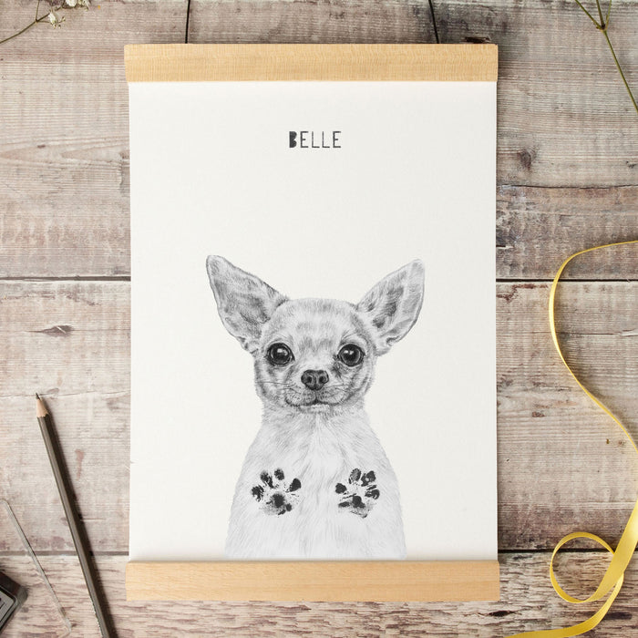 Personalised Chihuahua Paw Print Keepsake Kit