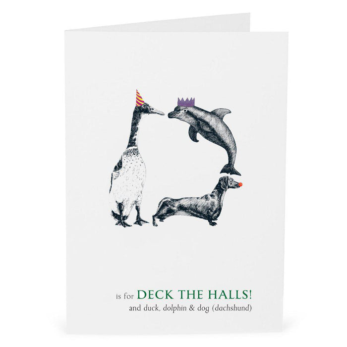 Christmas D is for Deck the Halls Card-Lucy Coggle