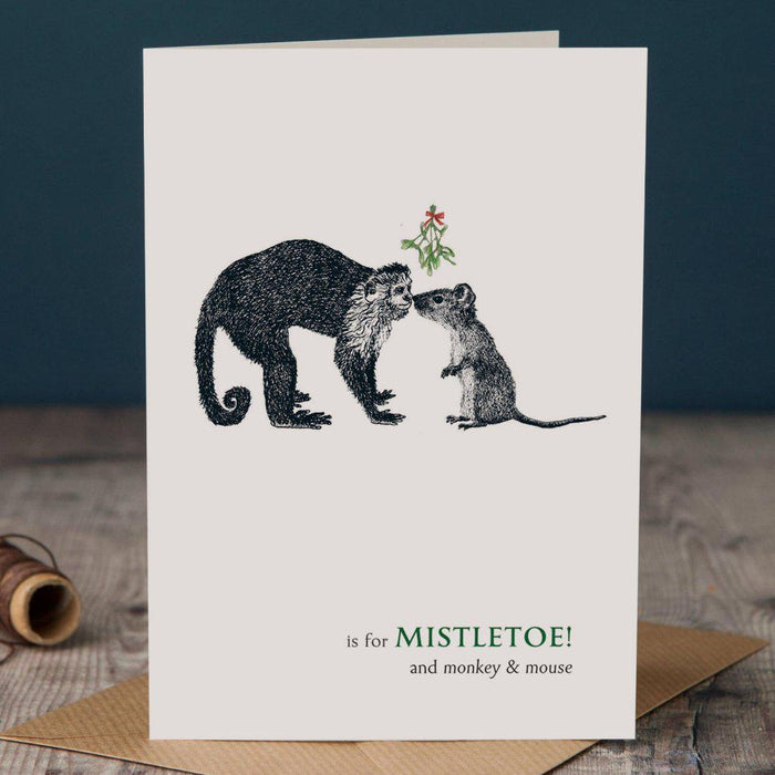 Christmas M is for Mistletoe Card-Lucy Coggle
