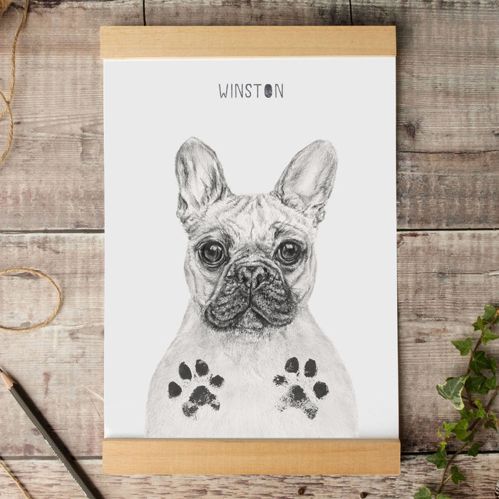 Personalised French Bulldog Paw Print Keepsake Kit