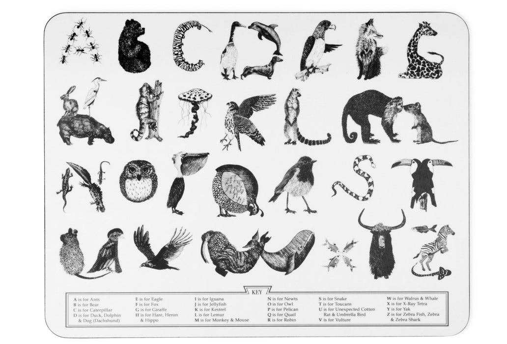 Large Animal Alphabet Children's Placemat-Lucy Coggle