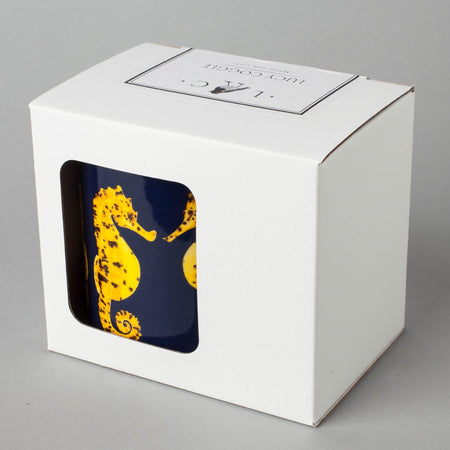 Large Bone China Seahorse Mug-Lucy Coggle
