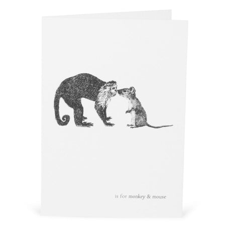 M is for Monkey & Mouse Card-Lucy Coggle