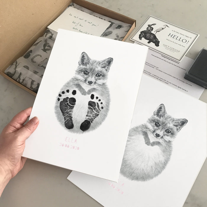 Personalised Baby Fox Footprint Kit