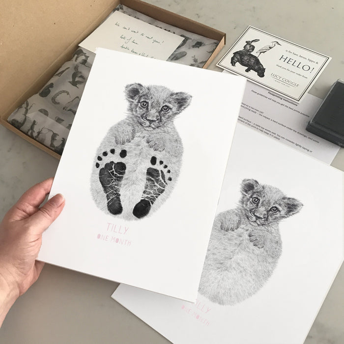 Personalised Baby Lion Footprint Kit