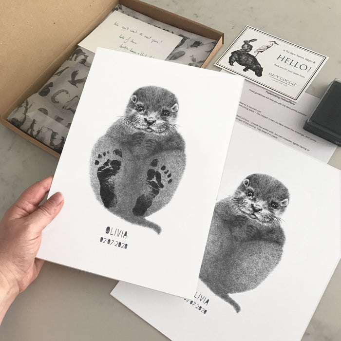 Personalised Baby Otter Footprint Kit