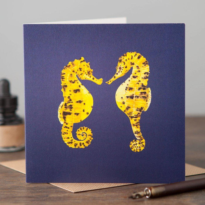 Pair of Seahorses Card-Lucy Coggle