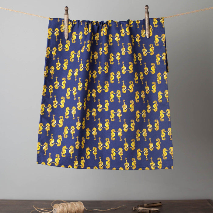 Pair of Seahorses Tea Towel-Lucy Coggle