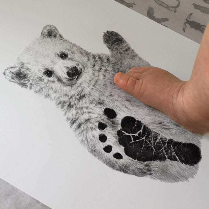 Personalised Baby Polar Bear Footprint Kit-Lucy Coggle