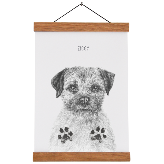 Personalised Border Terrier Paw Print Keepsake Kit