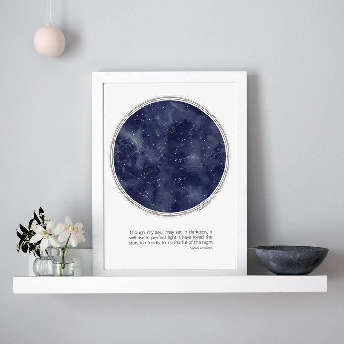 Personalised Constellation Navigation Print with Quote