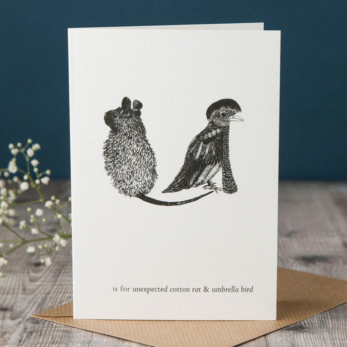 U is for Umbrella Bird Card-Lucy Coggle