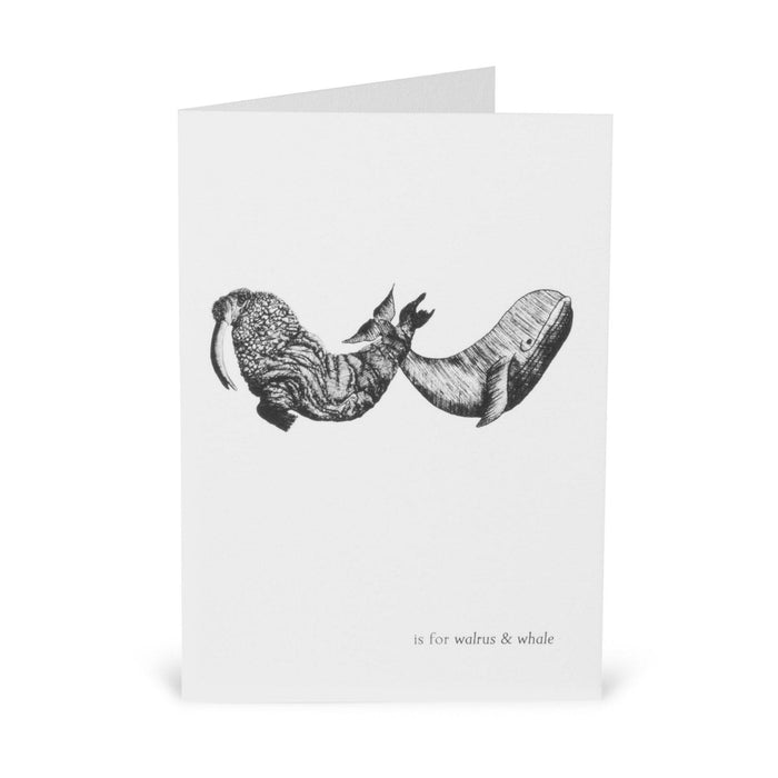 W is for Whale and Walrus Card-Lucy Coggle
