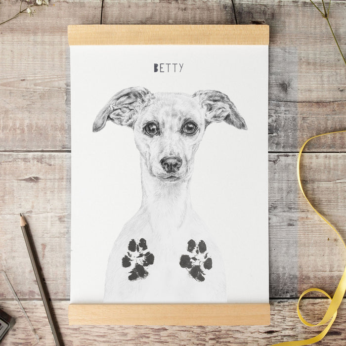 Personalised Whippet Paw Print Keepsake Kit